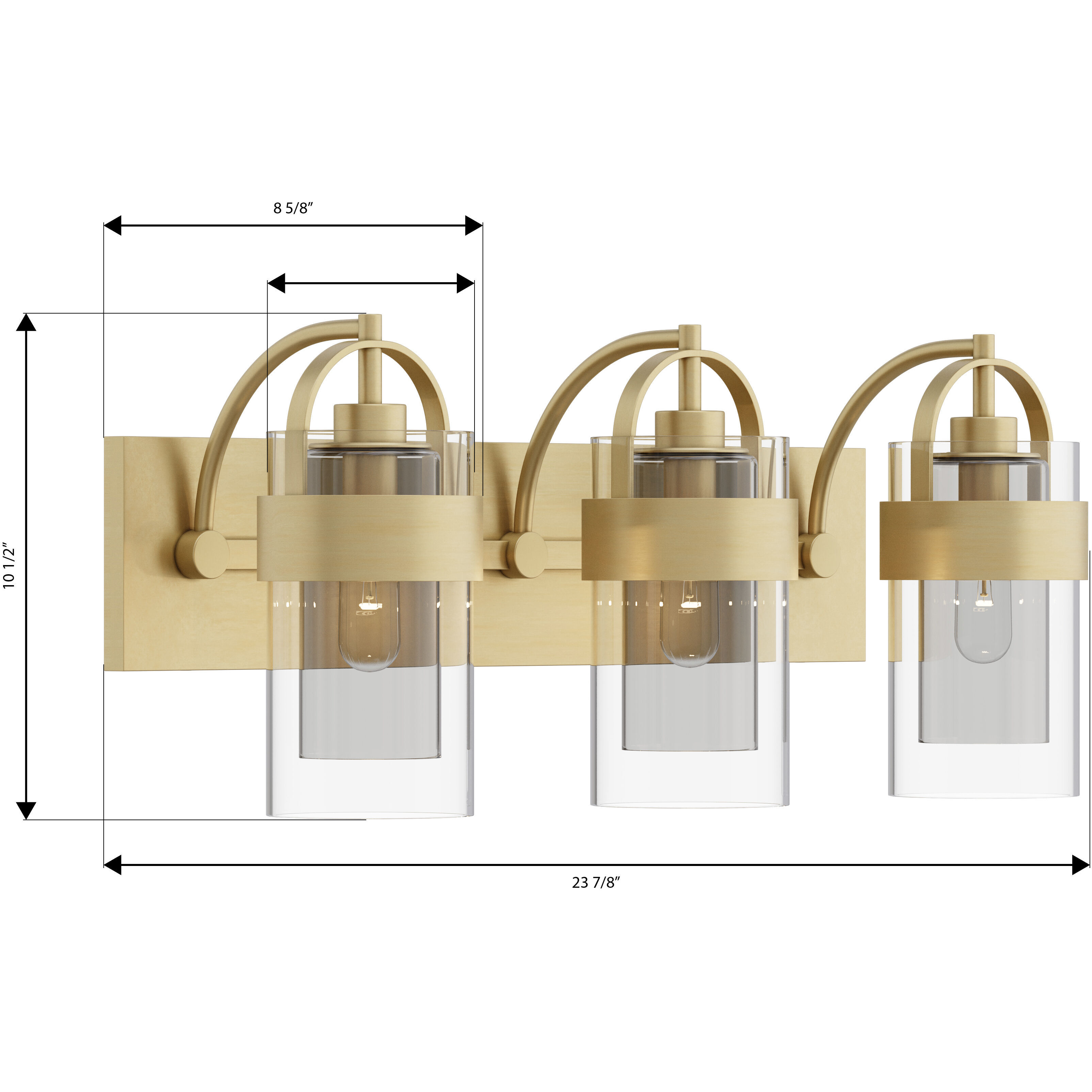 Ravik 3 Light 24 inch Legacy Brass Vanity Wall Light