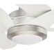 Inez 60 inch Brushed Nickel with Fresh White Blades Outdoor Ceiling Fan
