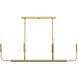 Reines 6 Light 44 inch Brushed Gold Linear Chandelier Ceiling Light