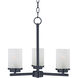 Corona 3 Light 17 inch Black Single-Tier Chandelier Ceiling Light in Frosted