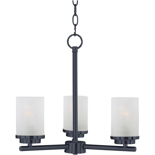 Corona 3 Light 17 inch Black Single-Tier Chandelier Ceiling Light in Frosted