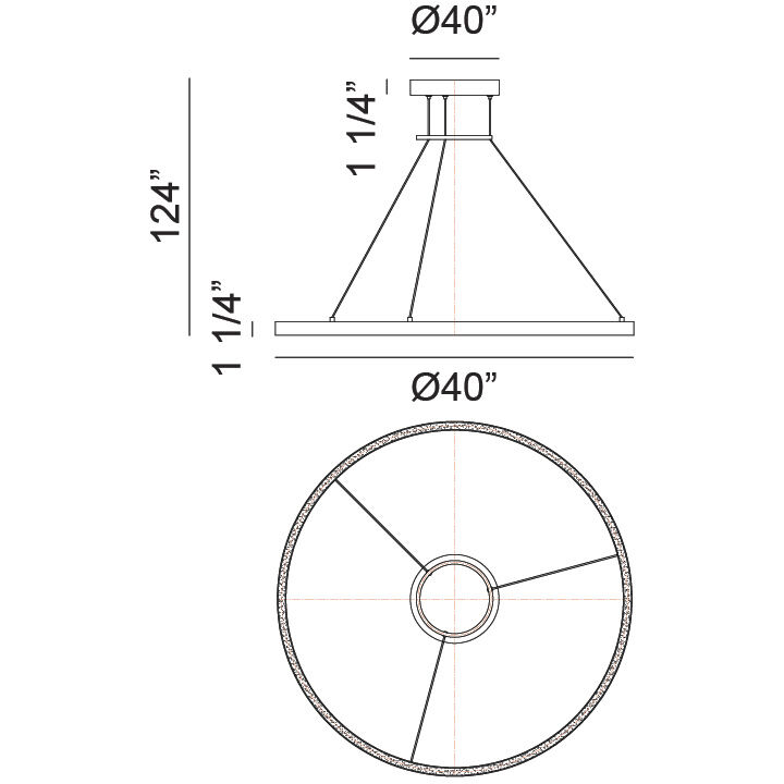 O'hara LED 40 inch Matte Black Chandelier Ceiling Light