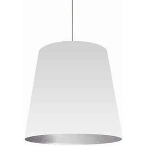 Oversized Drum LED 26 inch White and Silver Pendant Ceiling Light in White/Silver Jewel Tone