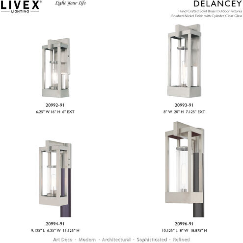 Delancey 1 Light 20 inch Brushed Nickel Outdoor Wall Lantern