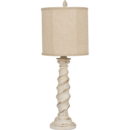 Bejamin 33 inch 100 watt Cottage White Distressed Table Lamp Portable Light