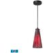 Lumino LED 5 inch Inferno Red Mini Pendant Ceiling Light in Inferno Red Glass