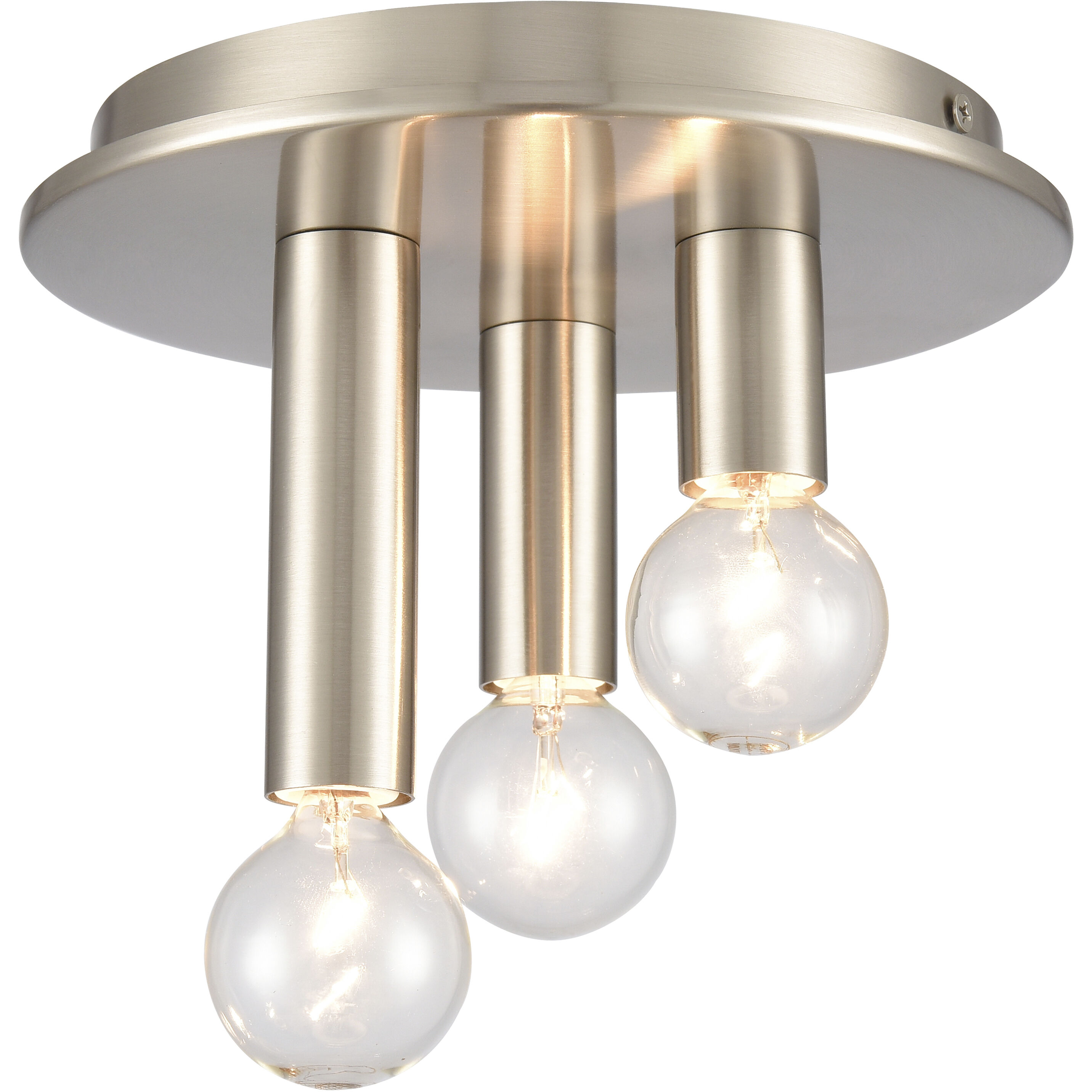 Pepper 3 Light 8 inch Brushed Nickel Flush Mount Ceiling Light