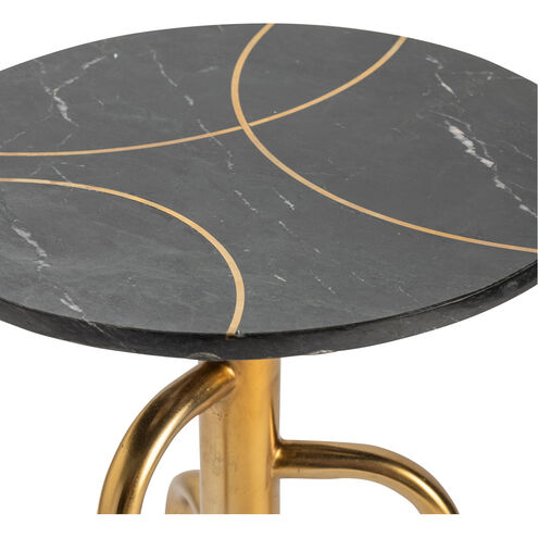 Ava 25 X 16 inch Black and Gold Accent Table