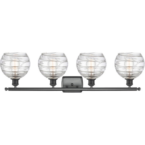 Ballston Deco Swirl LED 36 inch Matte Black Bath Vanity Light Wall Light, Ballston