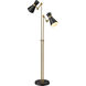 Soriano 56.5 inch 60.00 watt Matte Black and Heritage Brass Floor Lamp Portable Light