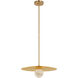 Kelly Wearstler Pertica LED 18 inch Mirrored Antique Brass Disc Pendant Ceiling Light