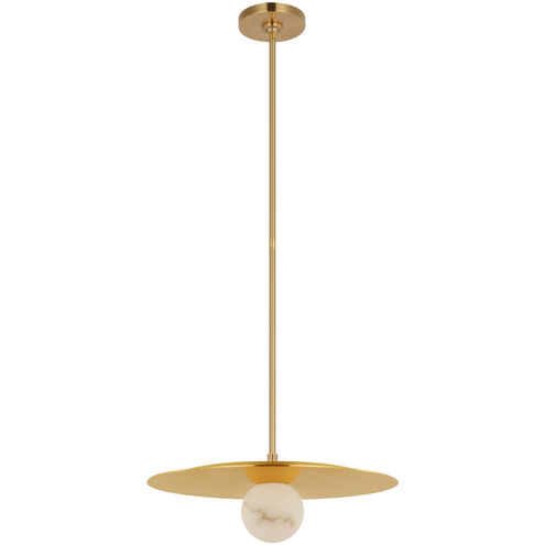 Kelly Wearstler Pertica LED 18 inch Mirrored Antique Brass Disc Pendant Ceiling Light