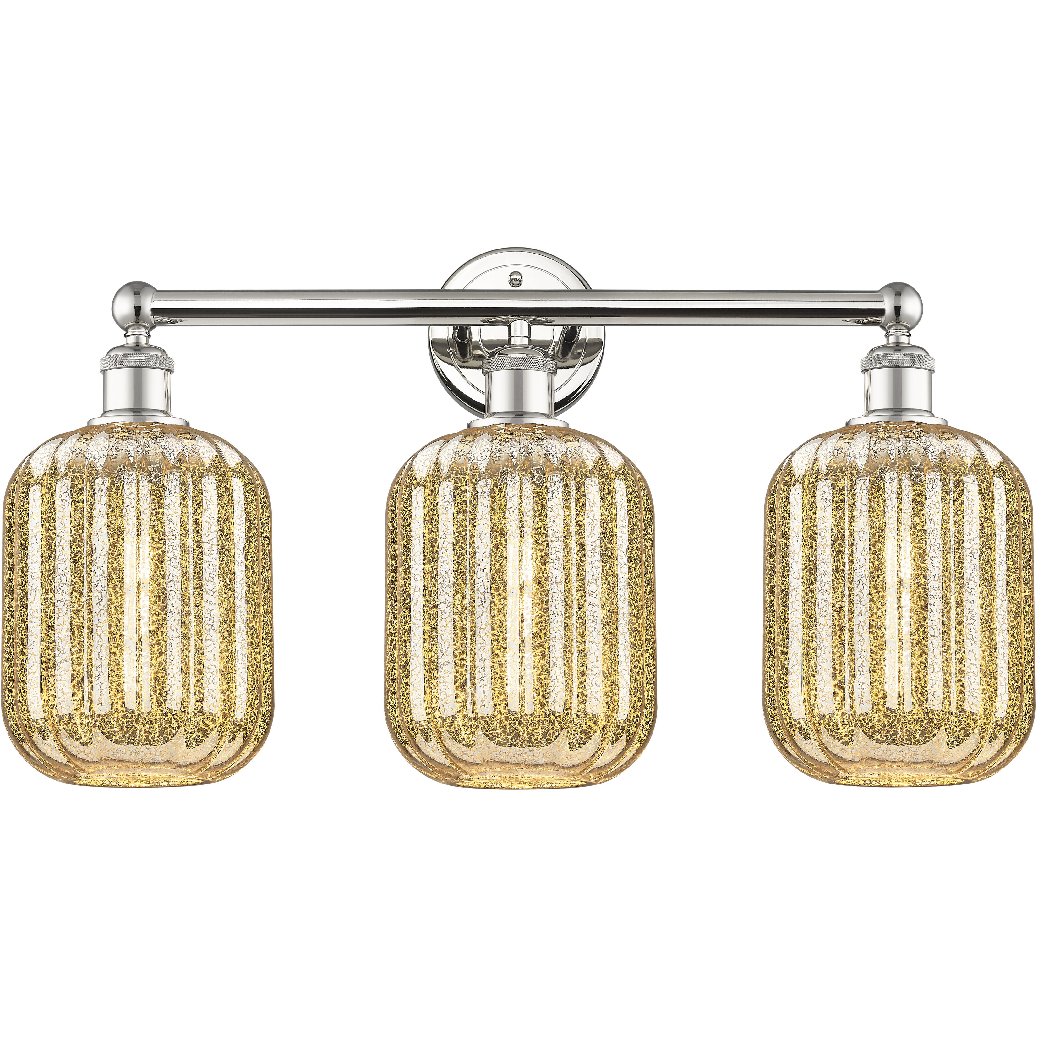 Edison Preston 3 Light 24.75 inch Polished Nickel Bath Vanity Light Wall Light in Mercury