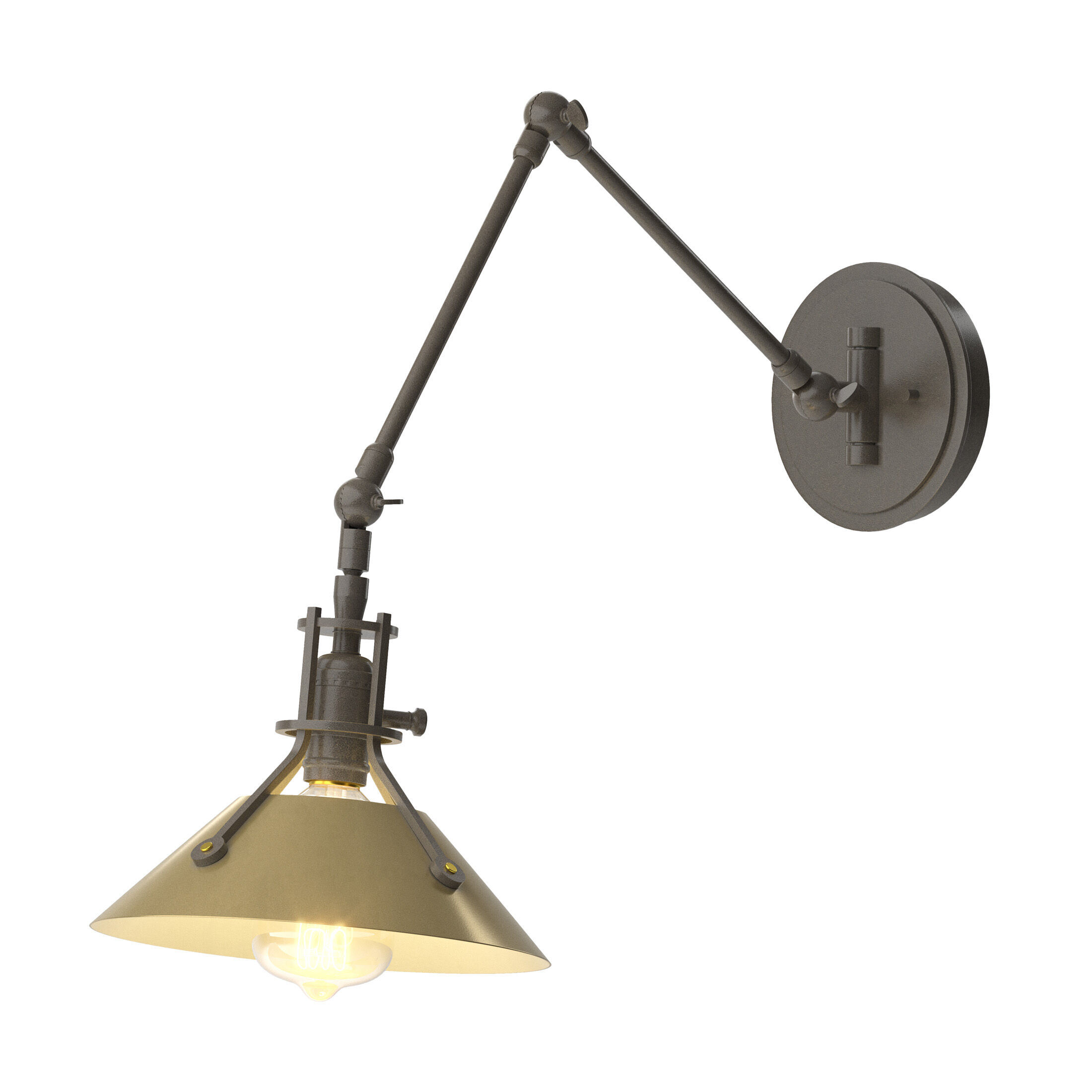 Henry 1 Light 9.2 inch Dark Smoke and Modern Brass Sconce Wall Light in Dark Smoke/Modern Brass