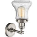 Franklin Restoration Bellmont LED 7 inch Brushed Satin Nickel Sconce Wall Light in Seedy Glass, Franklin Restoration