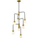 Neutra 7 Light 22.5 inch Matte Black and Foundry Brass Chandelier Ceiling Light