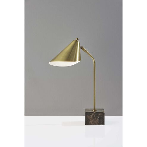 Hawthorne 20 inch 40.00 watt Antique Brass Desk Lamp Portable Light