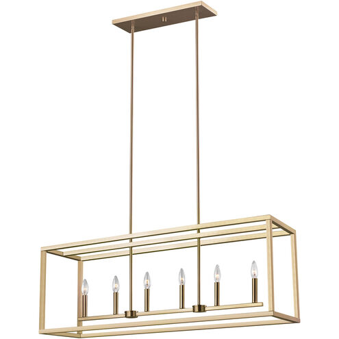 Moffet Street Island Pendant Ceiling Light in Satin Brass