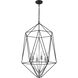 Geo 6 Light 21.5 inch Matte Black and Chrome Chandelier Ceiling Light