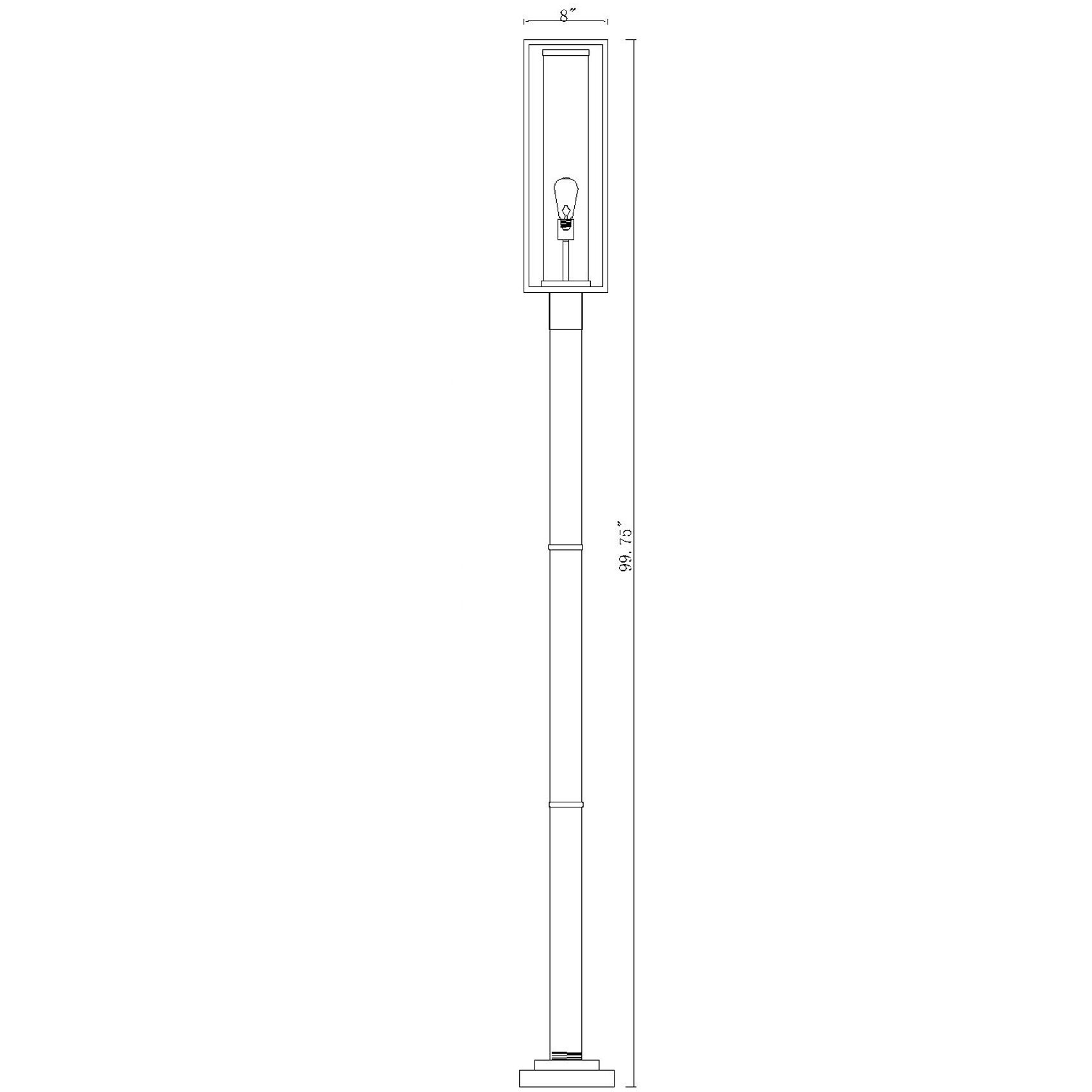 Dunbroch 1 Light 101.5 inch Deep Bronze and Outdoor Brass Outdoor Post Mounted Fixture