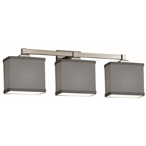Textile 3 Light 23.5 inch Dark Bronze Vanity Light Wall Light in Cream, Rectangle, Incandescent