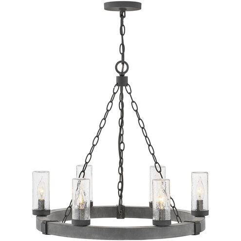 Open Air Sawyer LED 24 inch Aged Zinc with Distressed Black Outdoor Hanging, Low Voltage