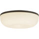 Jada 12 inch Black and Opal Glass Flush Mount Ceiling Light