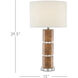 Birdseye 29.5 inch 150 watt Burlwood and Clear Table Lamp Portable Light