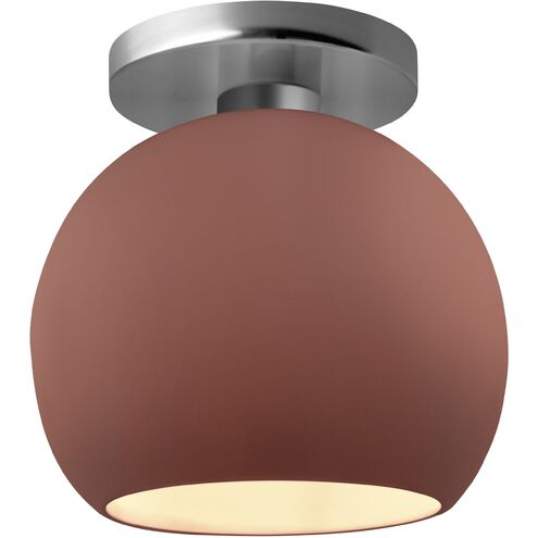 Radiance 1 Light 10 inch Canyon Clay and Brushed Nickel Semi Flush Ceiling Light