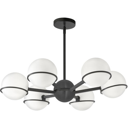 Sofia 6 Light 28 inch Matte Black Chandelier Ceiling Light