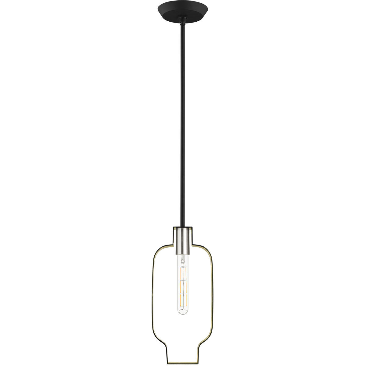 Meadowbrook 1 Light 7 inch Black with Brushed Nickel Accents Pendant Ceiling Light