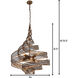 Flow 6 Light 26 inch Hammered Ore Pendant Ceiling Light