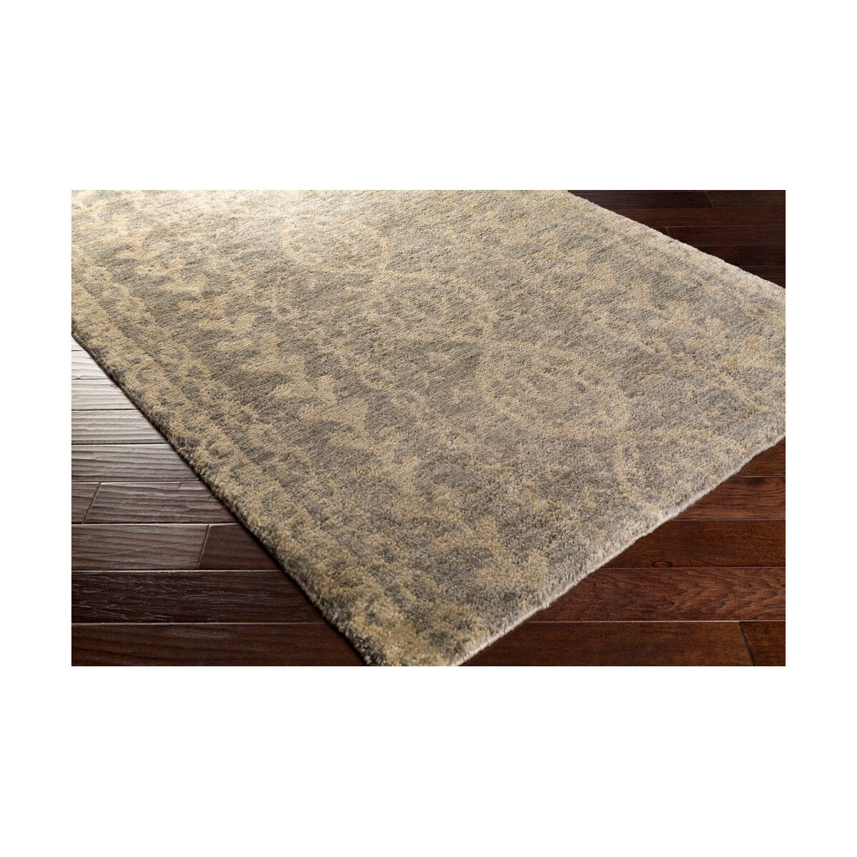 Bjorn 96 X 60 inch Medium Gray/Dark Brown/Ivory Rugs, Jute