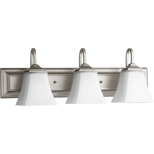 Fort Worth 3 Light 24 inch Satin Nickel Vanity Light Wall Light, Satin Opal