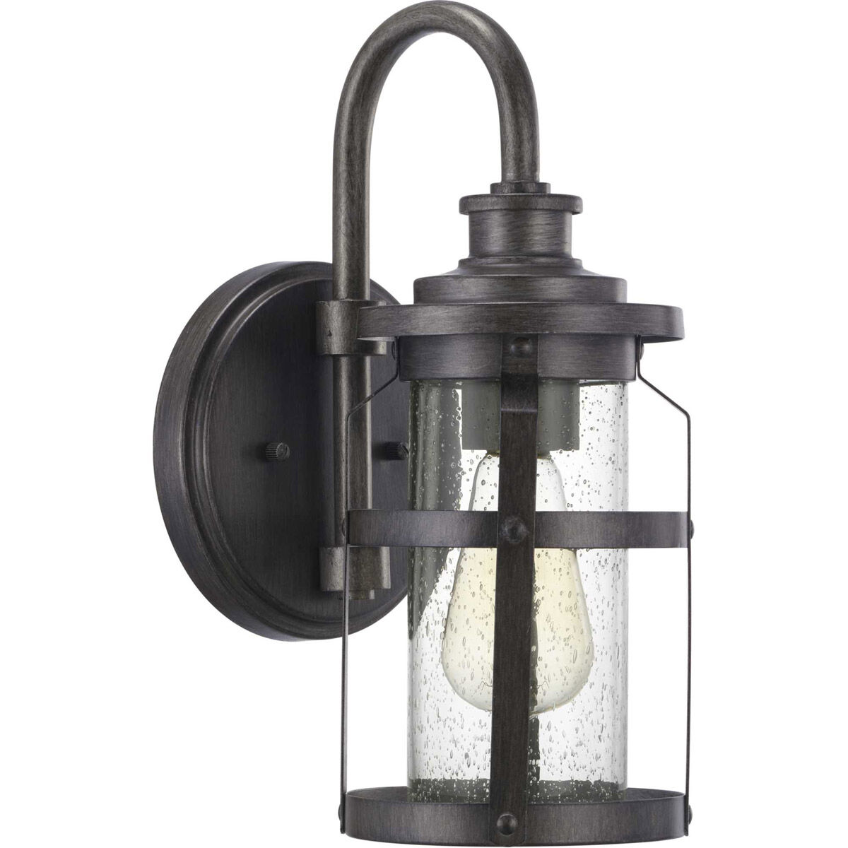 Haslett 1 Light 14 inch Antique Pewter Outdoor Wall Lantern, Small