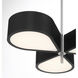 Side Step LED 22.75 inch Coal With Polished Nichel High Pendant Ceiling Light, Chandelier