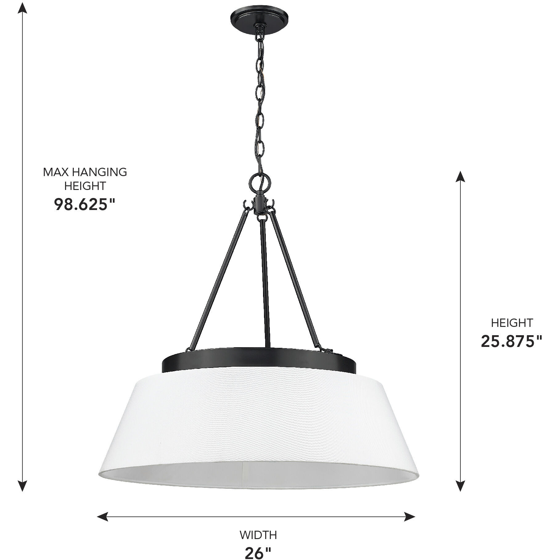 Penn 26 inch 60.00 watt Matte Black Chandelier Ceiling Light