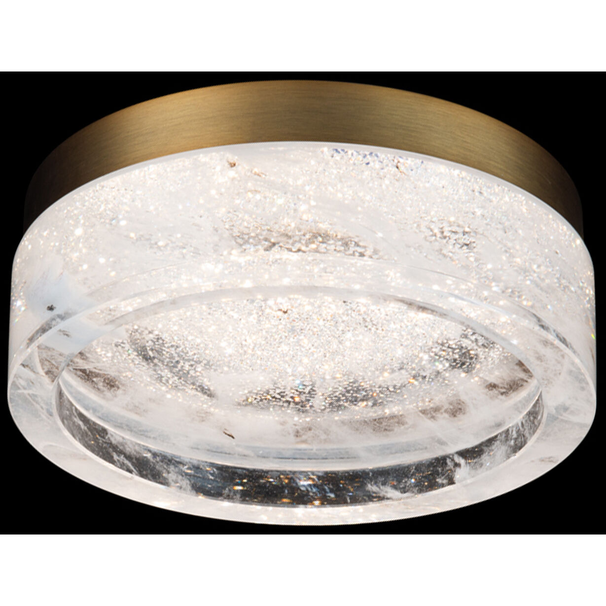 Melange LED 8 inch Aged Brass Flush Mount Ceiling Light, Beyond