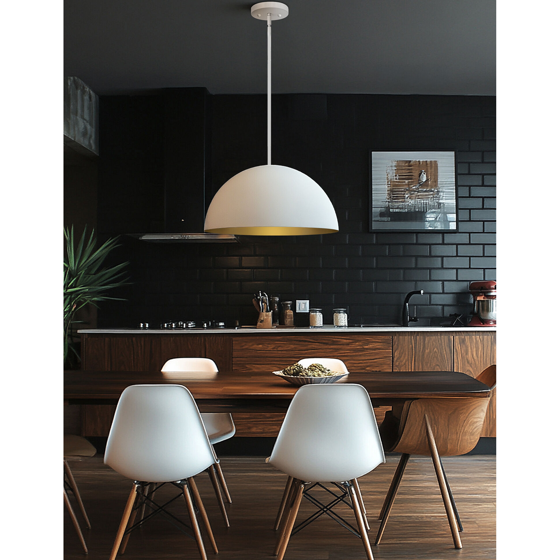Elias LED 17.75 inch Matte White Pendant Ceiling Light