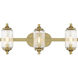 Holton 3 Light 24 inch Warm Brass Bathroom Vanity Light Wall Light