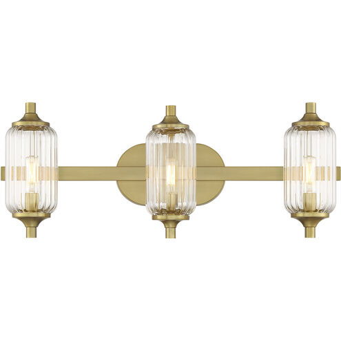 Holton 3 Light 24 inch Warm Brass Bathroom Vanity Light Wall Light