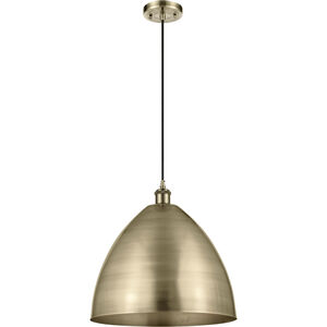 Ballston Dome LED 16 inch Antique Brass Mini Pendant Ceiling Light