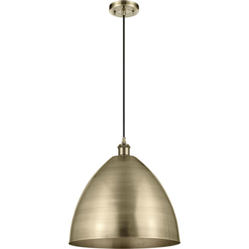 Ballston Dome LED 16 inch Antique Brass Mini Pendant Ceiling Light