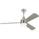Streaming 52 inch Brushed Steel with Silver/American Walnut reversible blades Indoor/Outdoor Smart Ceiling Fan