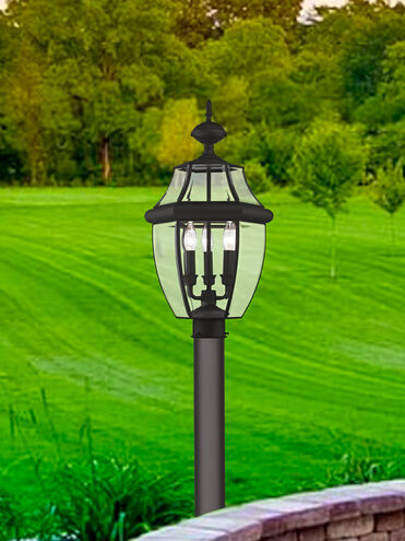 Monterey 3 Light 24 inch Black Outdoor Post Top Lantern