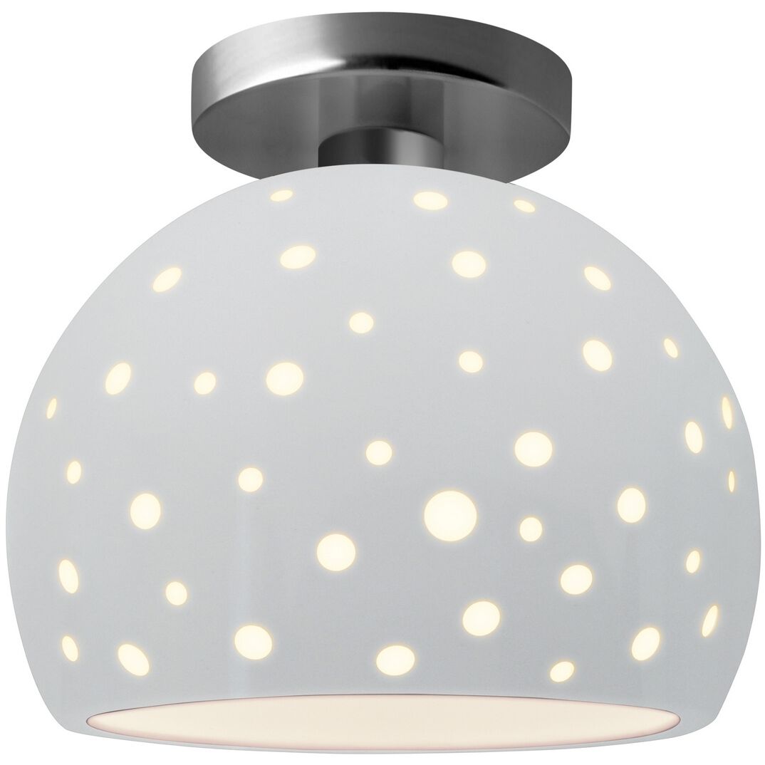 Perforated Globe 1 Light 7.00 inch Semi-Flush Mount