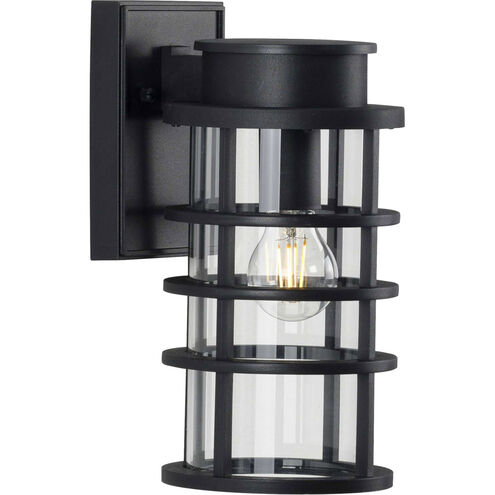 Port Royal 1 Light 13 inch Textured Black Outdoor Wall Lantern, with DURASHIELD, Small