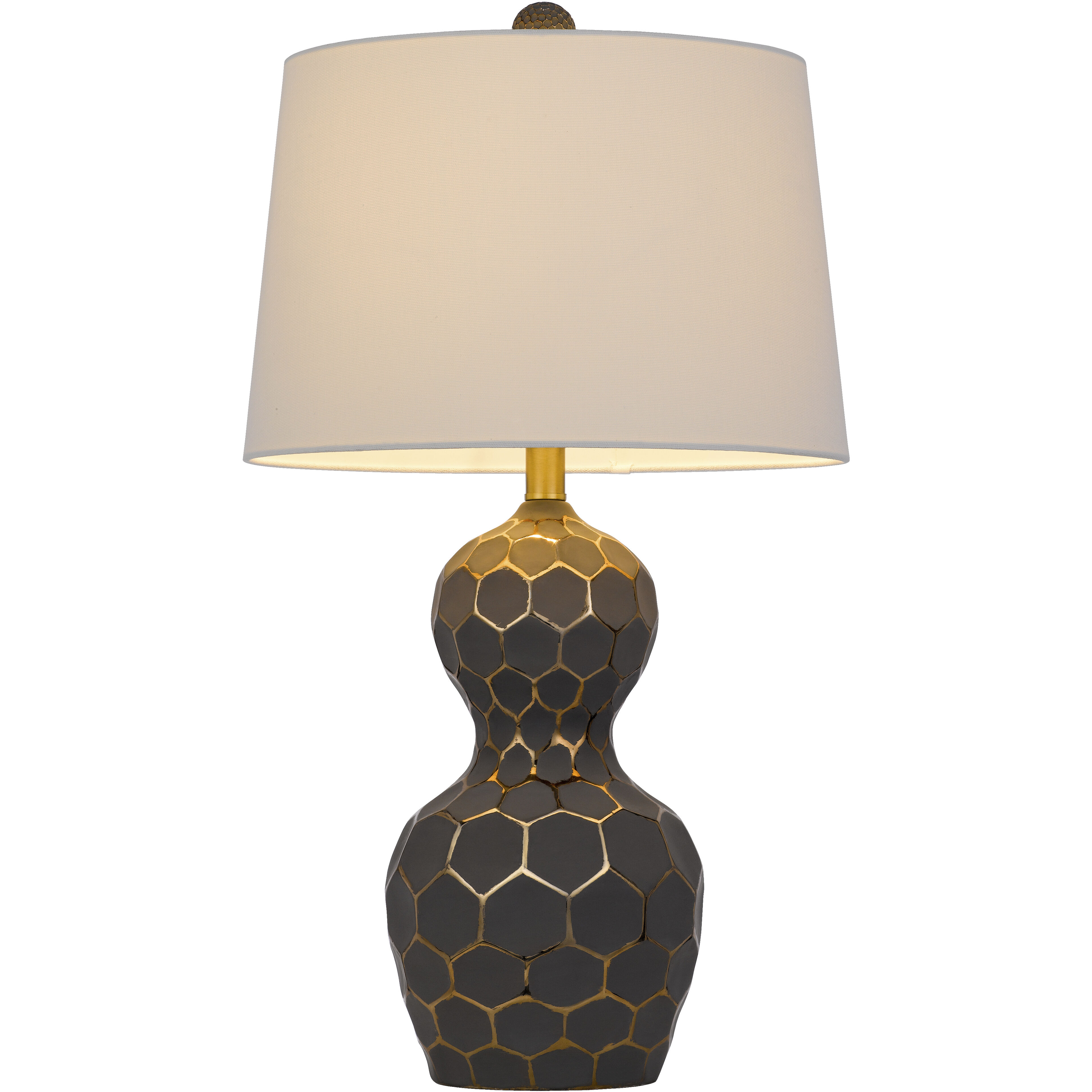 Tuscaloosa 27 inch 150.00 watt Matte Black and Gold Lamp Set Portable Light