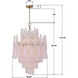 Ollie 16 Light 26.25 inch Aged Brass Chandelier Ceiling Light in Sand Glass Blush