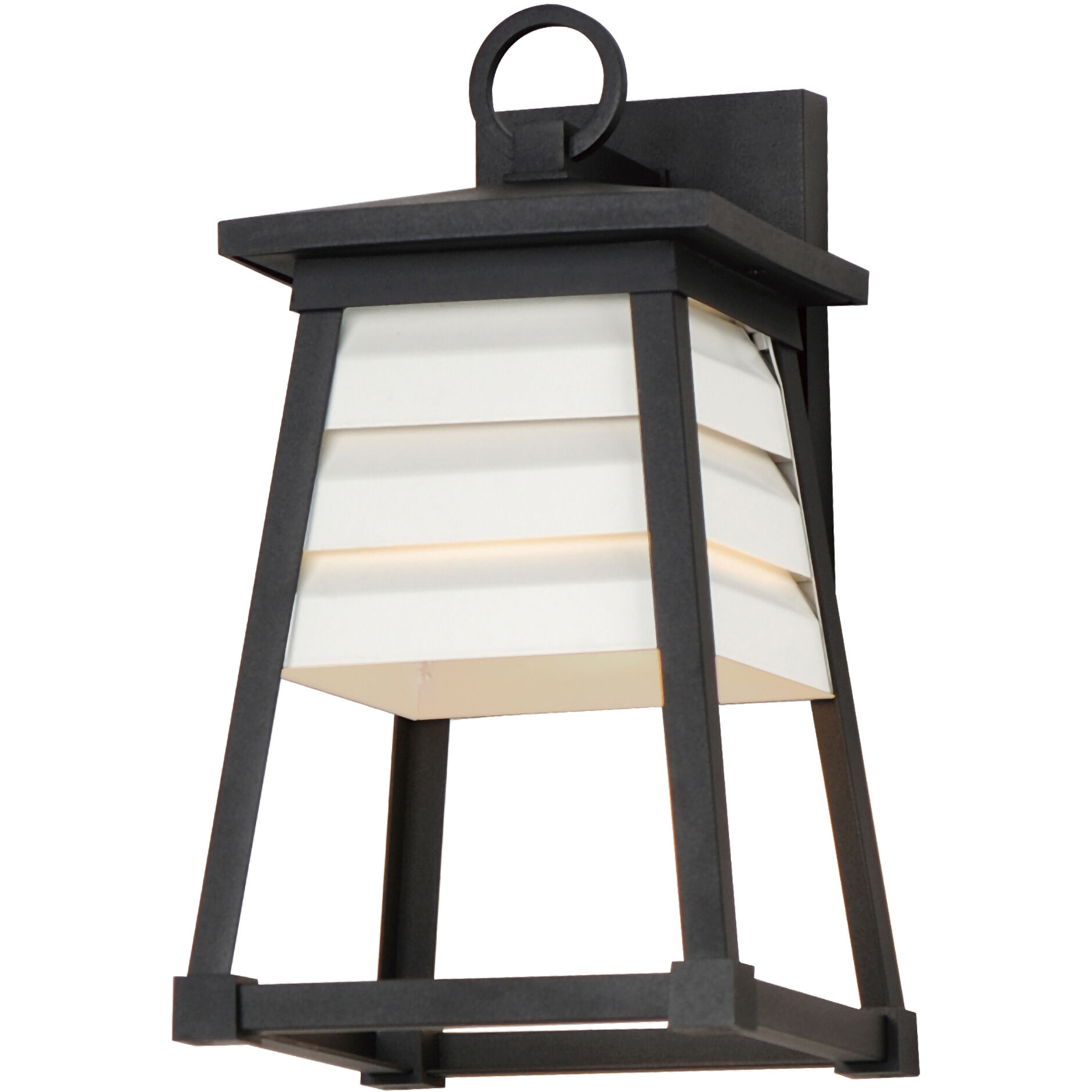 Shutters 1 Light 14 inch Black Outdoor Wall Mount in White